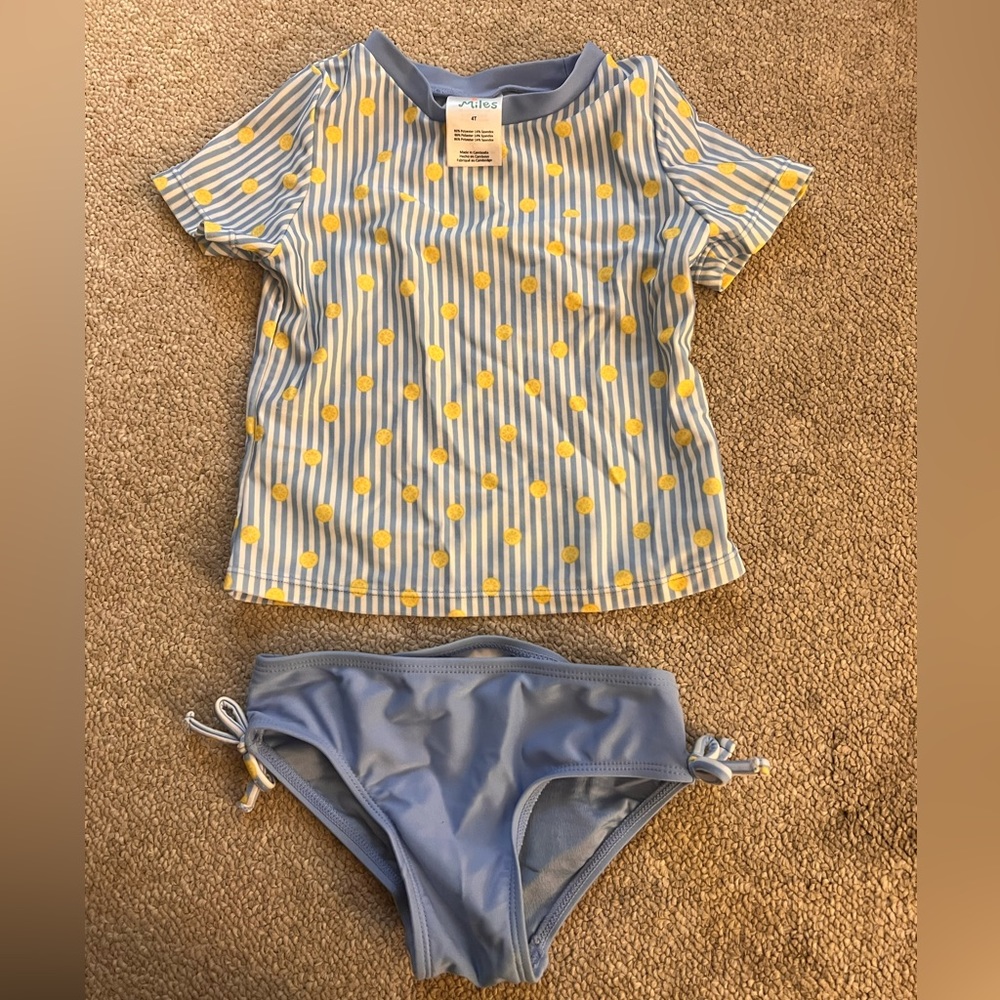 Mia & miles toddler rash guard with bottoms swimwear size 4T